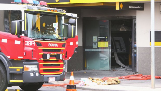 The Springvale Commonwealth Bank branch after the fire in November.