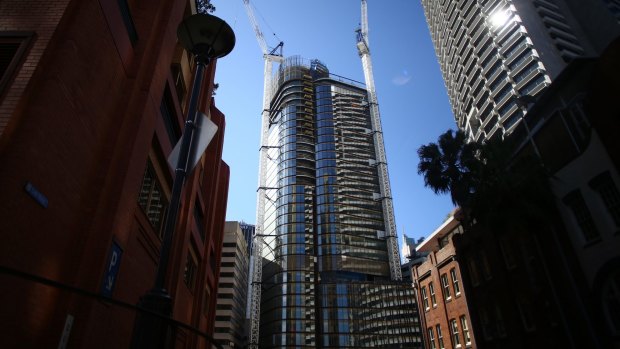 200 George Street has been topped out as the leasing market shows improvement.