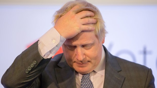 Conservative MP Boris Johnson campaigning for a Brexit in Bristol on Saturday. 