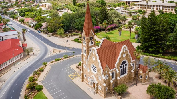 The Christ Church in downtown Windhoek, capital of Namibia. 