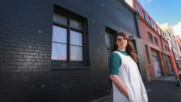 Ghita Loebenstein outside 51 Victoria Street, Fitzroy, where she ran a small gallery and cinema space until May. A single complaint started the ball rolling on shutting it down. 