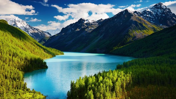 Lake Kucherlinskoe in the Altai mountains.