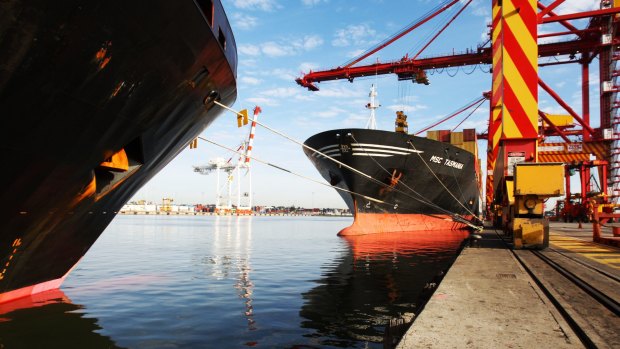 Exports fell 8 per cent in April, while imports were down 1 per cent.