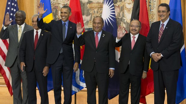 Barack Obama in Paris in 2015 with other leaders who signed onto the Paris climate accord.