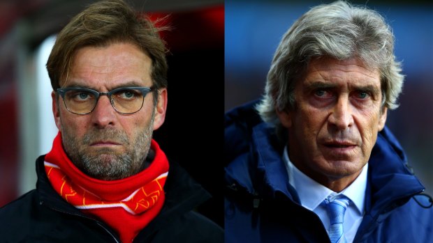 Rivals: Liverpool manager Juergen Klopp and Manchester City boss Manuel Pellegrini go head to head in the League Cup.