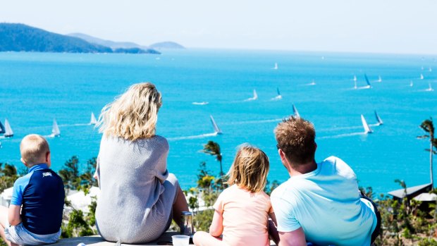 An elevated view of Hamilton Island Race Week.