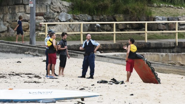 Shelly Beach, Manly, where a diver was pulled from the water in a critical condition.