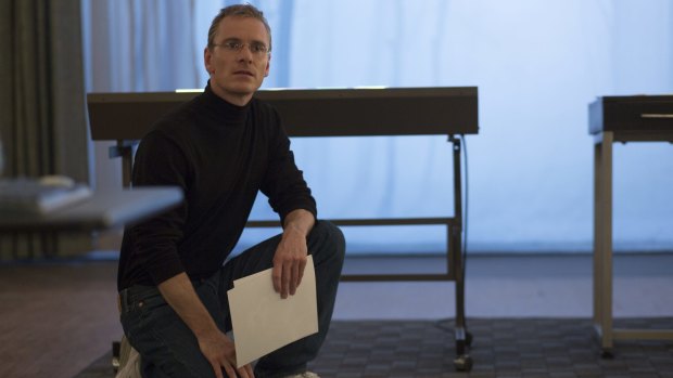 Michael Fassbender is in his element as a God complex that needs more office space in <i>Steve Jobs</i>.