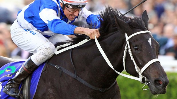 Royal romp: Royal Descent careers to a 10-length victory in the 2013 Australian Oaks. 