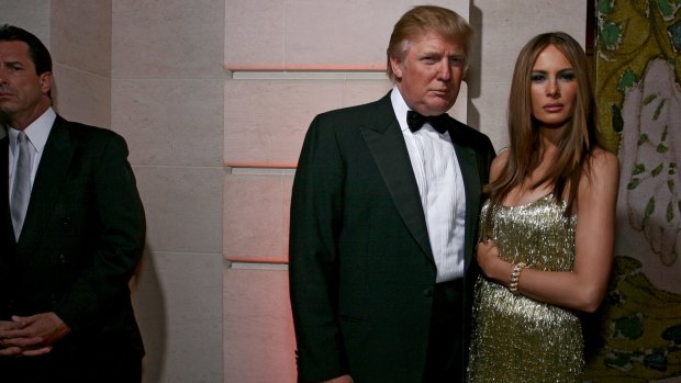 Donald Trump with his wife, the one-time model Melania Trump, at the Costume Institute Gala at the Metropolitan Museum of Art in New York in 2007.