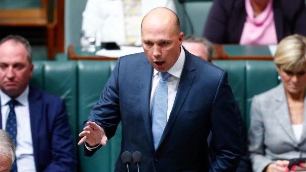 Immigration Minister Peter Dutton during question time on Monday.