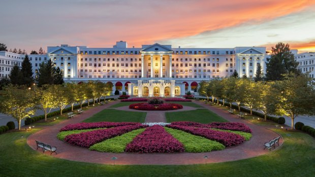 The Greenbrier Hotel and Resort, tucked within mountain ranges in West Virginia's south-east corner. 