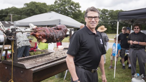 Texas Governor Rick Perry was in New Hampshire for a Republican event when he paid tribute to slain photojournalist James Foley.