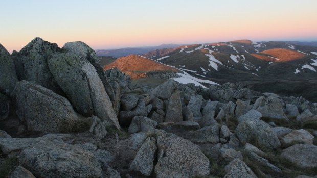 What's surprising, in early February, is that there are still tiny glaciers visible.