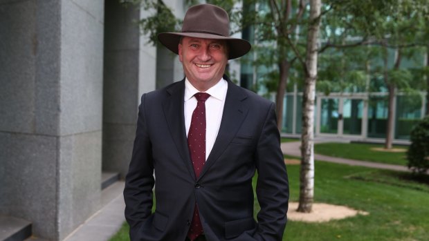 Barnaby Joyce at Parliament House in Canberra.