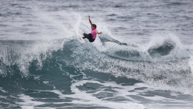 Clever: Sally Fitzgibbons in action at Bells Beach on Saturday.