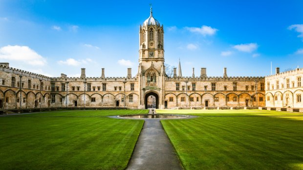 The Tom Tower at Oxford University. Many literary names have connections with its colleges.