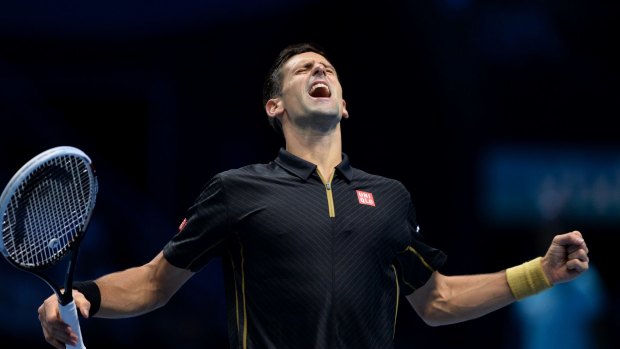 World No.1, again: Novak Djokovic celebrates his win.