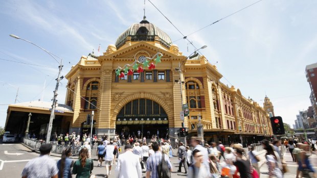 All trains out of Flinders Street were temporarily delayed due to a police incident.