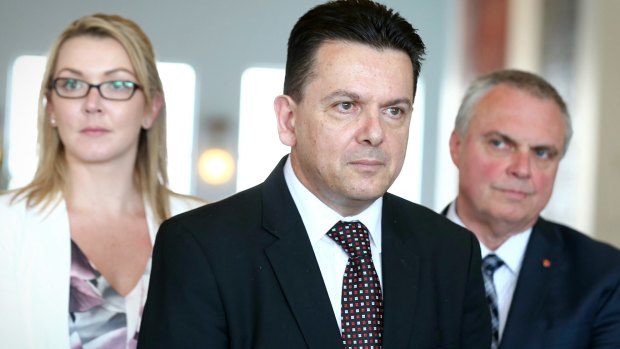 Nick Xenophon Team senators Skye Kakoschke-Moore, Nick Xenophon and Stirling Griff have the power to block changes to section 18C.