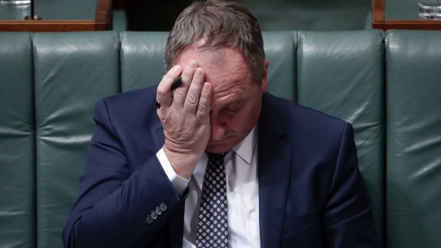 Barnaby Joyce in Question Time a moment ago.