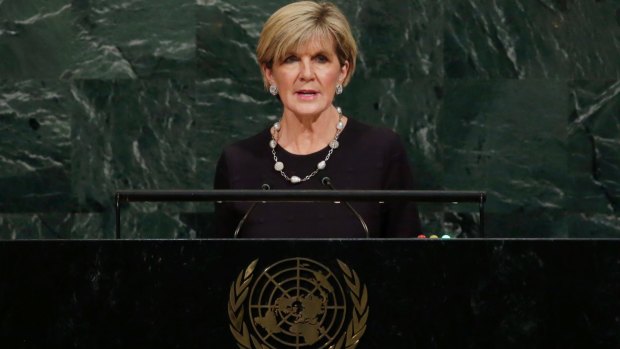 Foreign Minister Julie Bishop at the United Nations in New York.