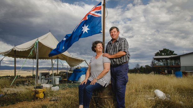 Vanessa and Kevin Lindley, one year on from the fires that tore through Carwoola.