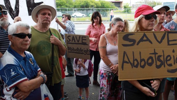 Protesters demand Abbotsleigh House be saved.