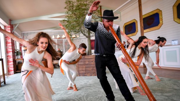 Dance and indigenous music form part of the Australian-themed Emirates marquee.
