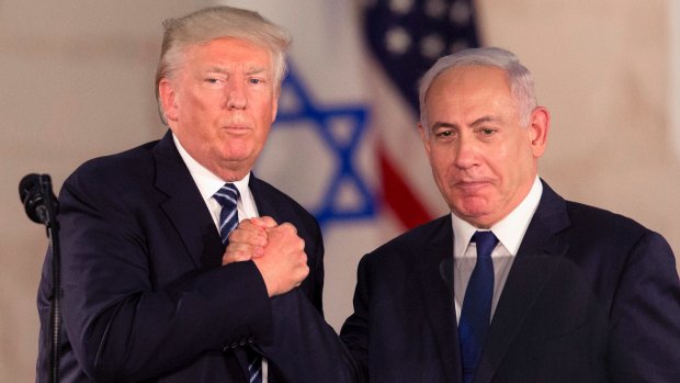 Donald Trump and Israeli Prime Minister Benjamin Netanyahu at the Israel Museum in West Jerusalem.