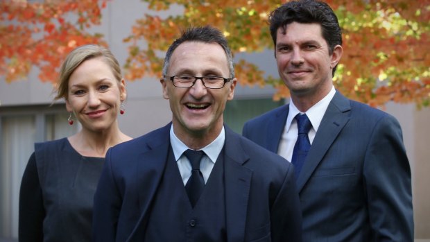 Scott Ludlam (right) and Larissa Waters (left) served as co-deputies to Greens leader Richard Di Natale. 