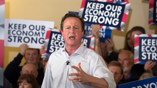David Cameron speaks to party supporters in Somerset in April. 