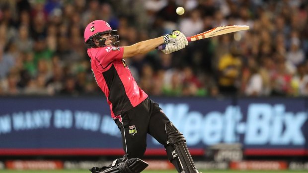 Power: Sean Abbott rescued the Sydney Sixers against the Melbourne Stars as he led them to a semi-final.
