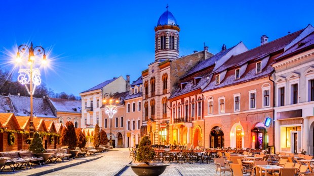 Brasov. The now elegantly renovated old town is delightful, with yellow and pink buildings that span the medieval and baroque eras.