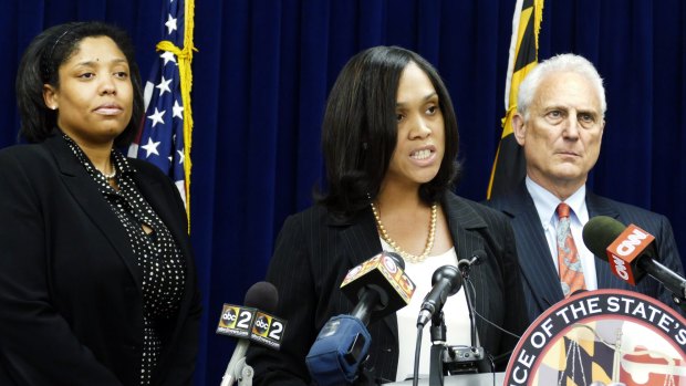 Baltimore State Attorney Marilyn Mosby announces the indictments of six Baltimore Police officers on various charges related to the arrest and death of Freddie Gray. 