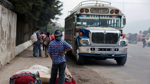 A traditional bus in Antigua, Guatemala.