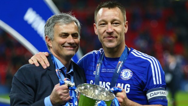 Leaving Chelsea: John Terry with former manager Jose Mourinho.