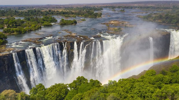 Last trips: The mighty Victoria Falls, which sits on the border between Zambia and Zimbabwe.