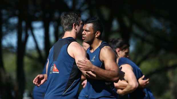 Two-year extension: Kurtley Beale training with the Wallabies in Sydney.