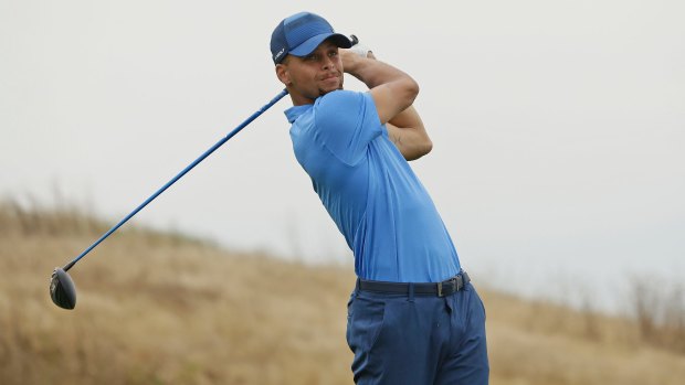 NBA star Stephen Curry swapped the basketball court for the golf course.