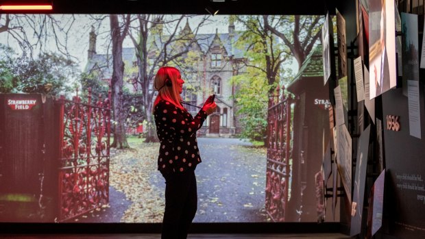 Inside the Strawberry Fields visitor centre and exhibition.