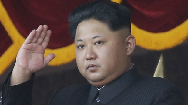 North Korean leader Kim Jong-un gestures as he watches a military parade in Pyongyang, North Korea in January.