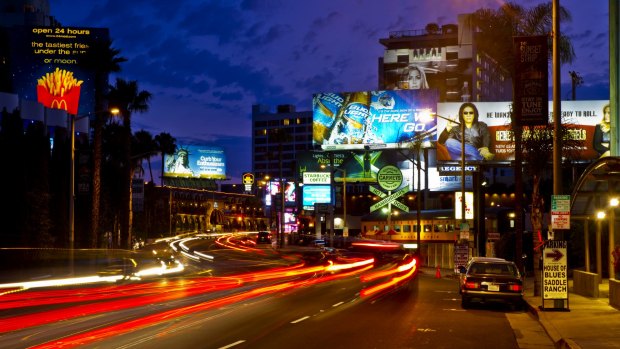 The Sunset Strip in the West Hollywood area of Los Angeles.
