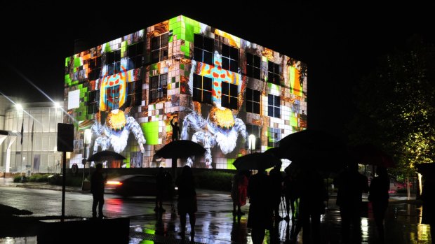 Questacon lights up during Enlighten 2016. The National Science and Technology Centre was won of the winners at the Canberra Region Tourism Awards on Friday night.