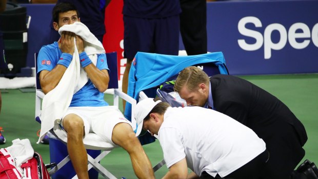 Toe trouble: Novak Djokovic