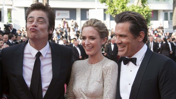 Benicio Del Toro, Emily Blunt and Josh Brolin are at Cannes for their film <i>Sicario</i>.