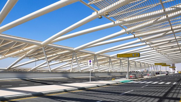 The passenger drop-off area at Terminal 3 at Cairo International Airport.