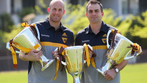 David Hale and Brian Lake head into the sunset with three Hawthorn premierships.