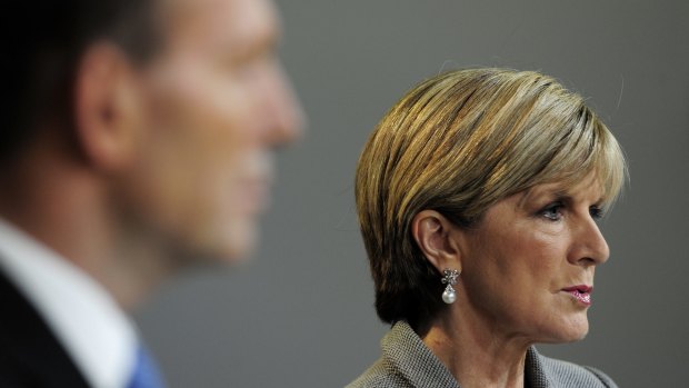 Prime Minister Tony Abbott and Foreign Minister Julie Bishop brief the press shortly after MH17 was shot down.