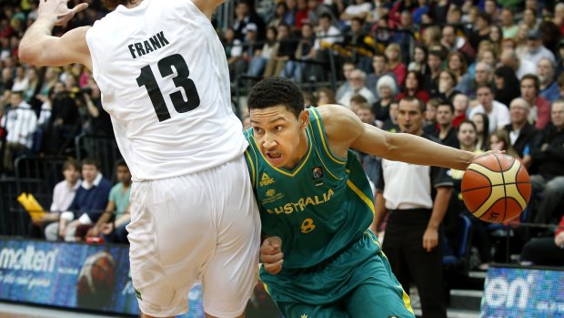 Plenty of potential: Ben Simmons playing for the Boomers against New Zealand in 2013.